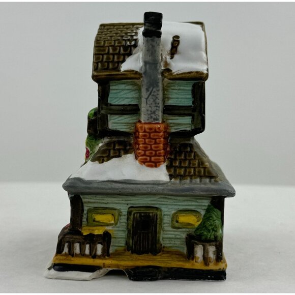 Vintage Lighted Christmas Village Store Flowers Fruits Ceramic Wreath Small 4.5" - Picture 15 of 15